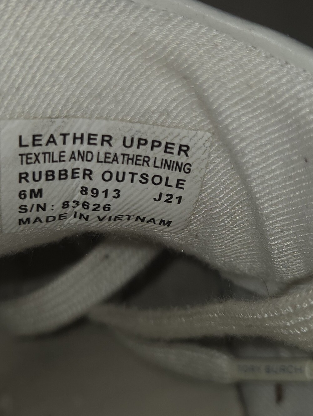 Tory Burch Howell court sneakers in white and Gray leather Logo Shoes Size 6M - Picture 8 of 8